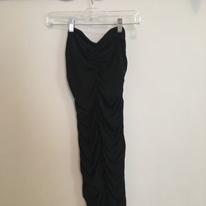 strapless black prom dress